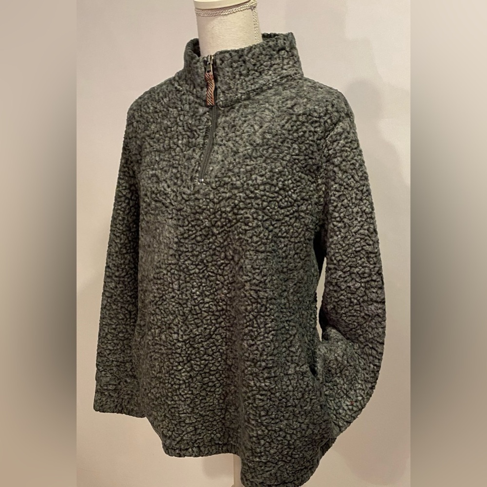 Cozy Gray Sherpa Pullover